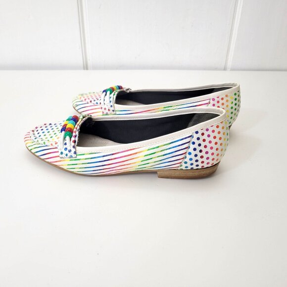 Vintage L J Simone New York  Rainbow Beaded Loafers - Picture 5 of 8